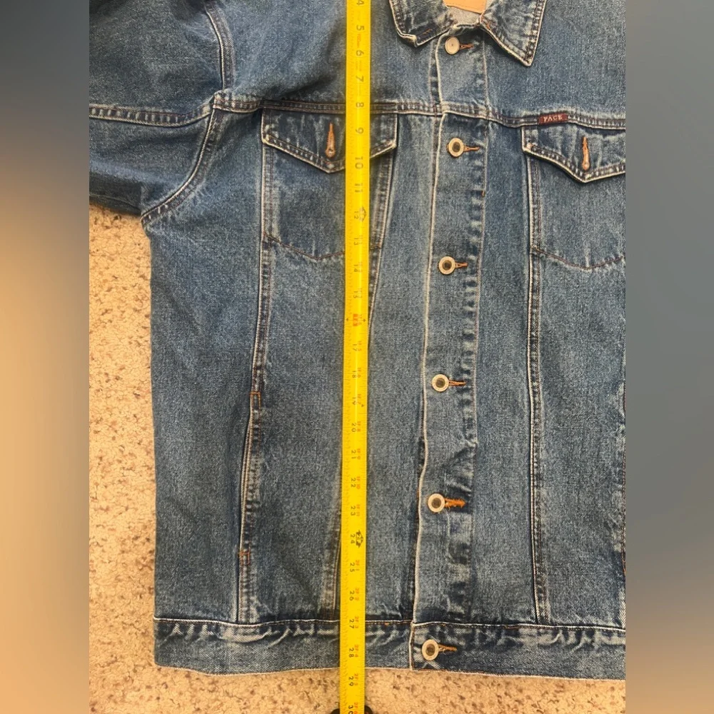 Vintage 1990s‎ Pace Brand Heavy Stone Washed Full Button Denim Jacekt Size XL